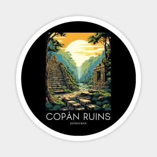 A Pop Art Travel Print of the Copán Ruins - Honduras Magnet